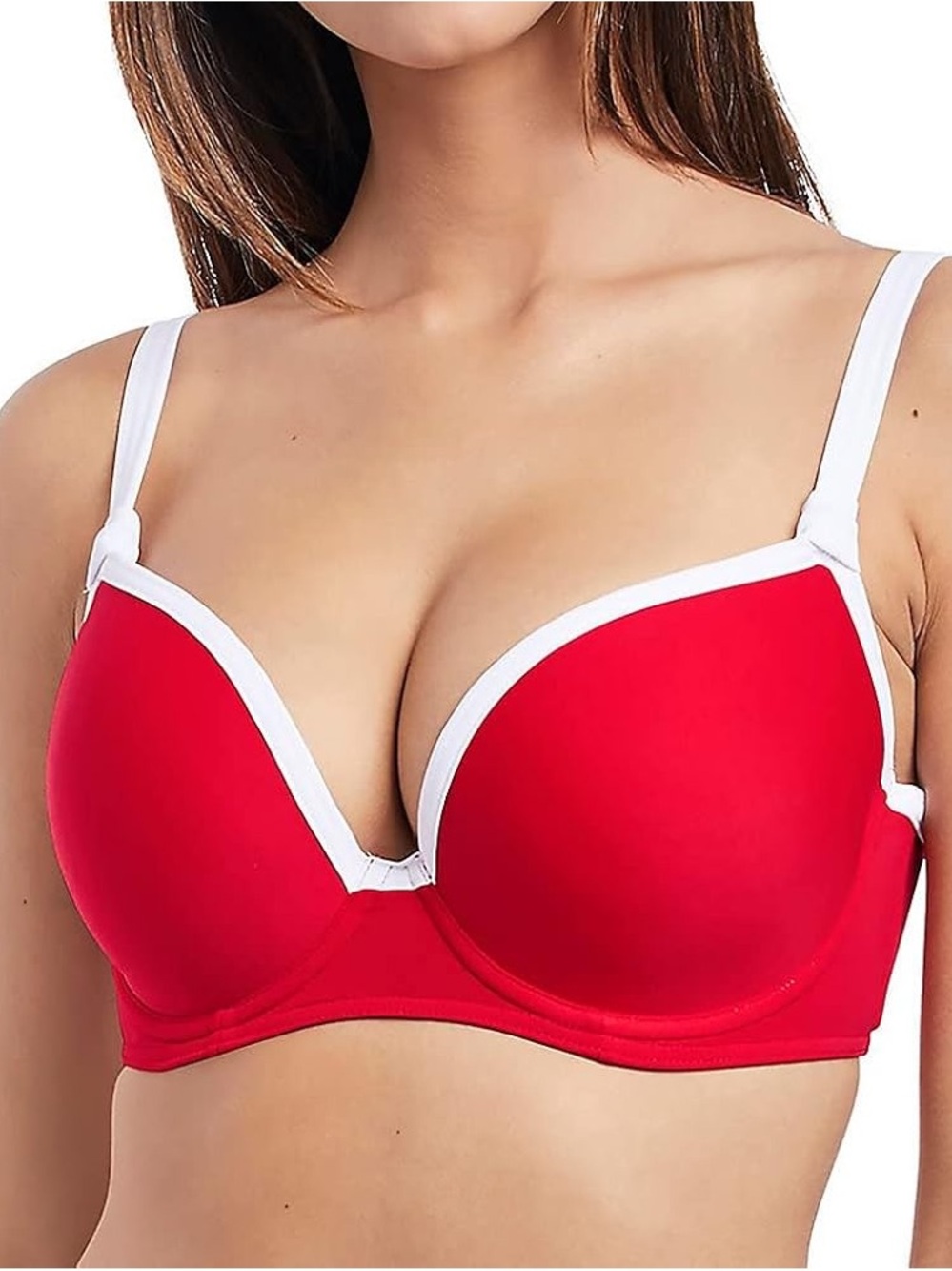 Freya Deco Paint The Town Underwire Moulded Bikini Top & Bottoms - Red & White